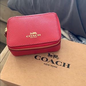Red Triple Pill Coach Travel Case